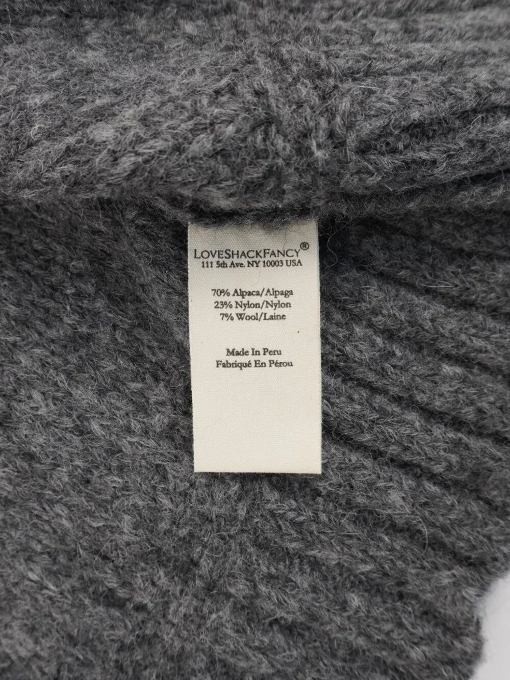 LoveShackFancy Clementian Cardigan In Dark Gray Melange - Women's Size XL - NWT